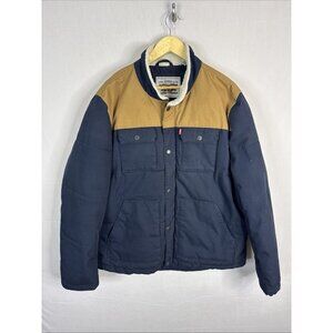 Levi’s Woodsman Quilted Puffer Jacket XL with Sherpa Collar